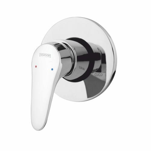 High Flow Single Lever Concealed Mixer exposed parts kit consisting of operating lever & wall flange